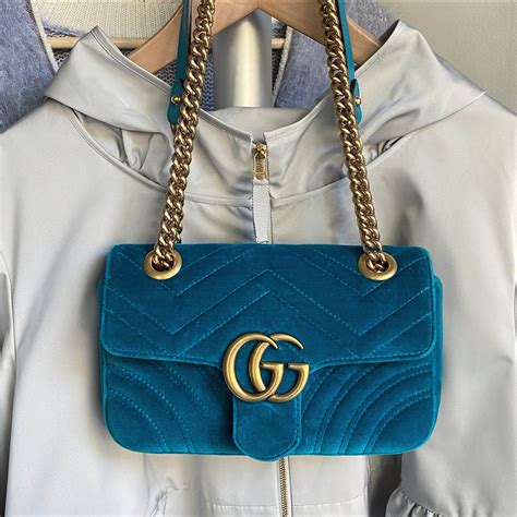 gucci marmont velvet turquoise|Altro.